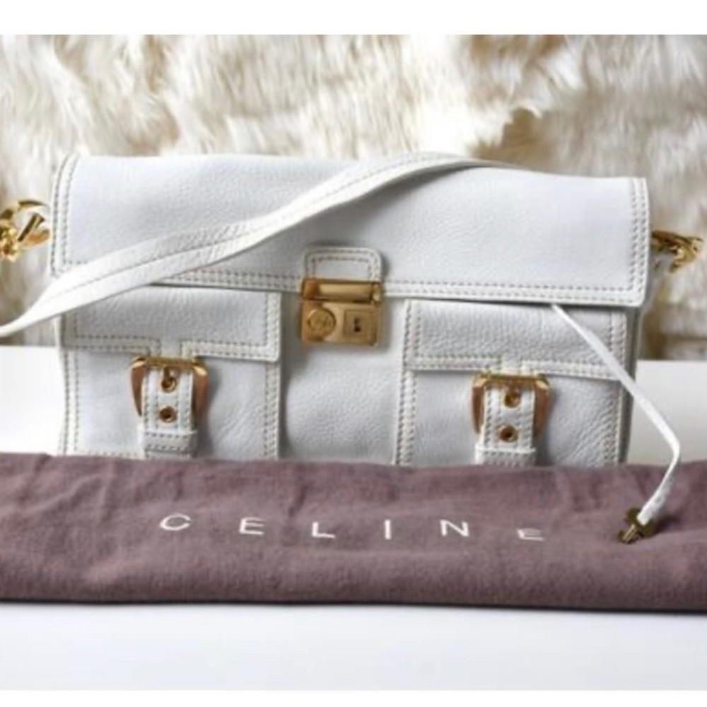 Celine White Lambskin Convertible Clutch - Picture 3 of 14